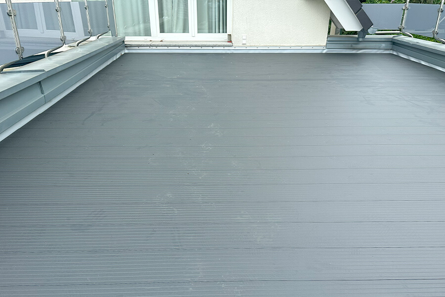 Geländer Dachterrasse Aluminiumboden